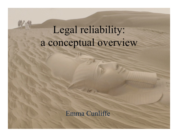 legal reliability a conceptual overview