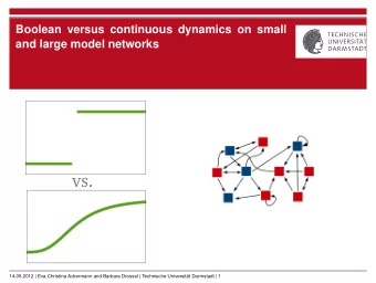 vs.  14.05.2012 | Eva Christina Ackermann and Barbara Drossel | Technische Universitt Darmstadt |