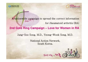 2nd Gold Ring Campaign  Love for Women in RA  Jung-Soo Song, M.D., Yeong-Wook Song, M.D.