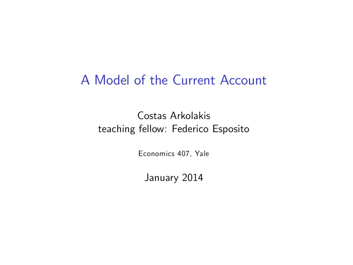 a model of the current account