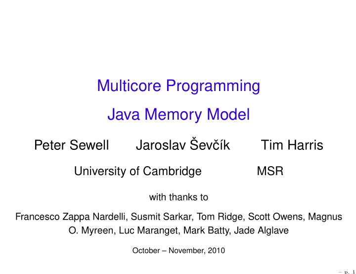 multicore programming java memory model