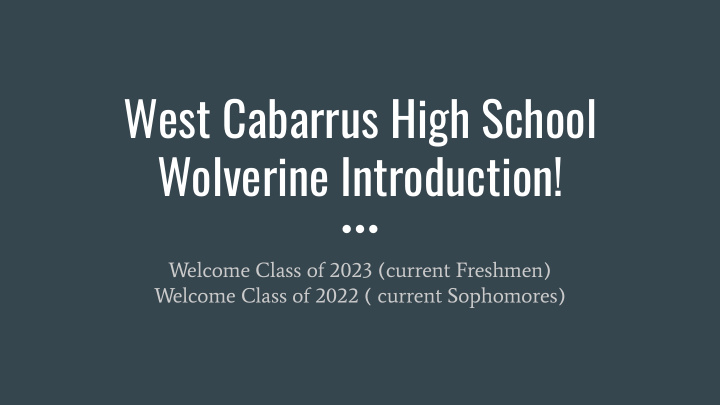 west cabarrus high school wolverine introduction