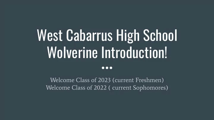 west cabarrus high school wolverine introduction