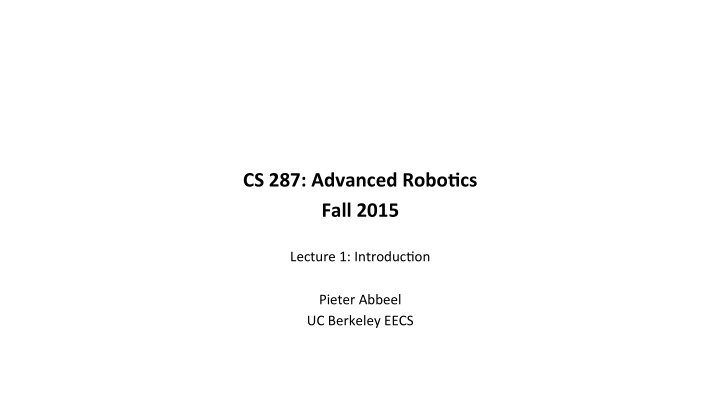 cs 287 advanced robo2cs