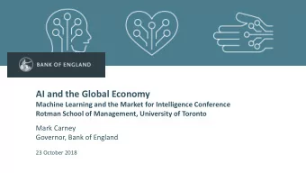 AI and the Global Economy  Machine Learning and the Market for Intelligence Conference  Rotman