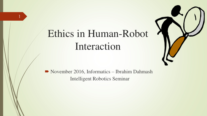 ethics in human robot