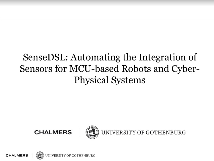 sensedsl automating the integration of sensors for mcu