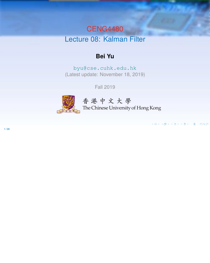 ceng4480 lecture 08 kalman filter
