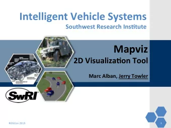 Intelligent  Vehicle  Systems    Southwest  Research  Ins6tute    Mapviz    2D