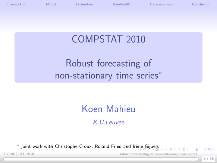 compstat 2010 robust forecasting of