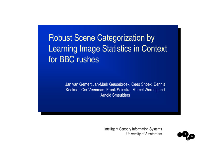 robust scene categorization by learning image statistics