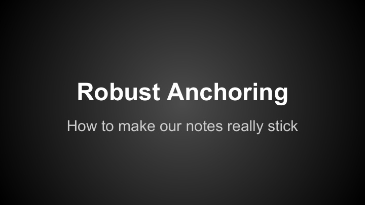 robust anchoring