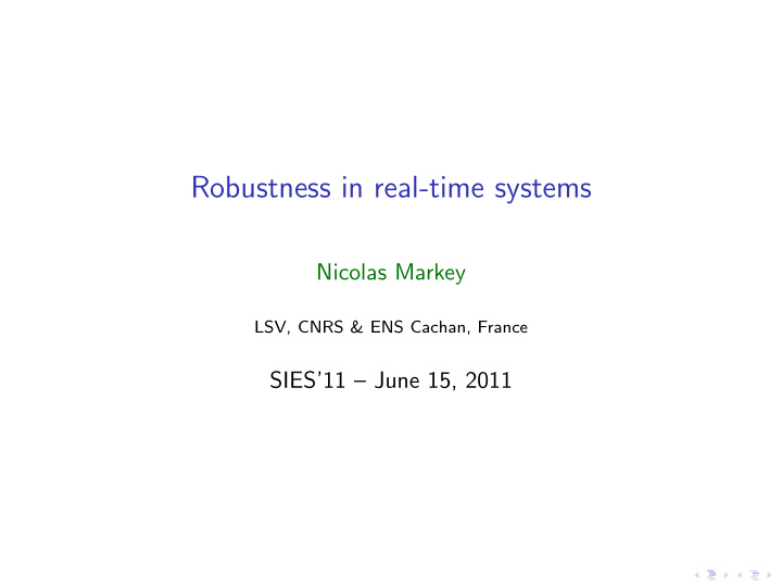 robustness in real time systems