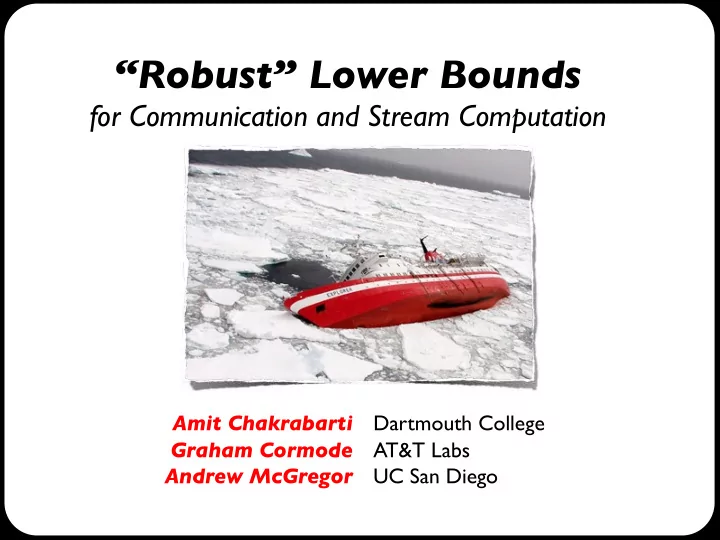 robust lower bounds