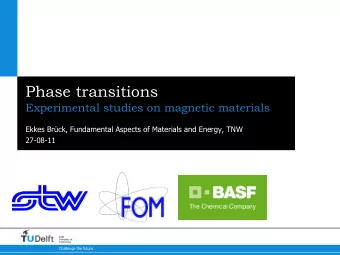 Phase transitions  Experimental studies on magnetic materials  Ekkes Brck, Fundamental Aspects of