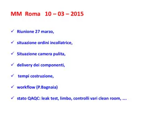 MM  Roma   10  03  2015  Riunione 27 marzo,  situazione ordini incollatrice,