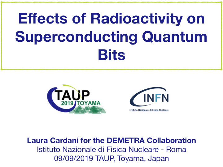 e ff ects of radioactivity on superconducting quantum bits