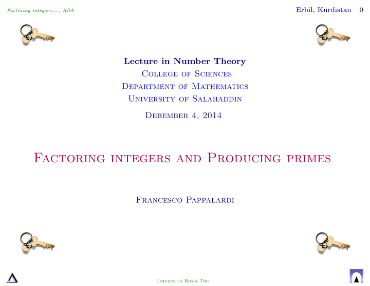 factoring integers and producing primes