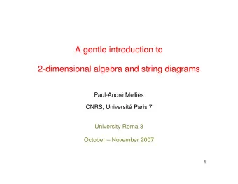 A gentle introduction to  2-dimensional algebra and string diagrams  Paul-Andr  e Melli`  es