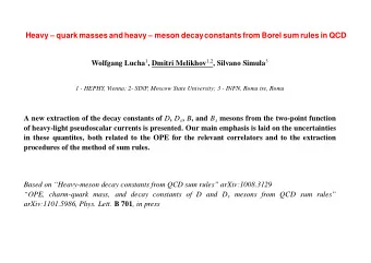 Heavy  quark masses and heavy  meson decayconstants from Borel sum rules in QCD Wolfgang