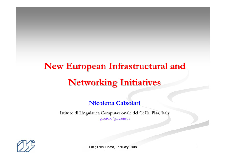 new european infrastructural and new european