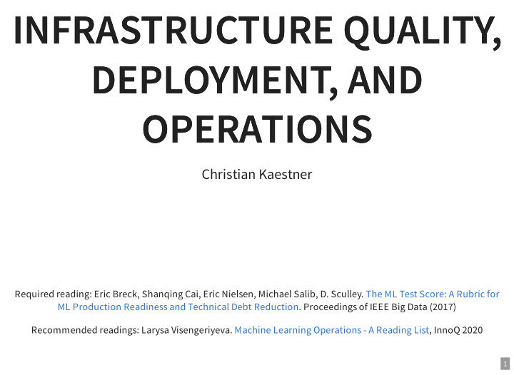 infrastructure quality infrastructure quality deployment