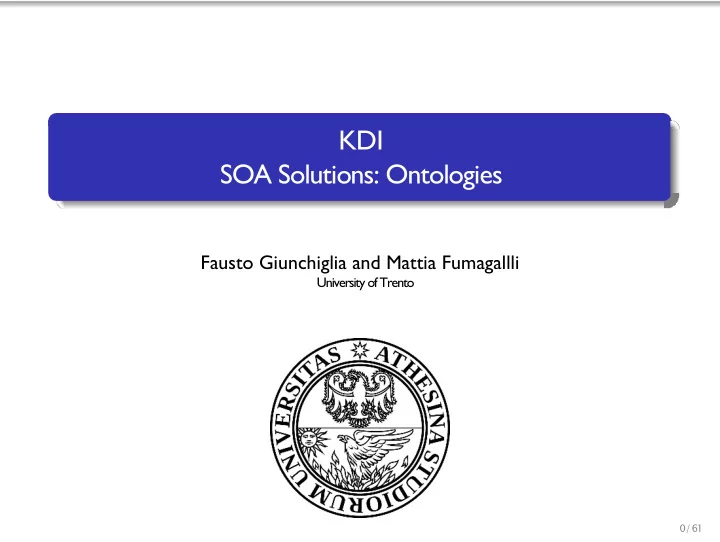 kdi soa solutions ontologies
