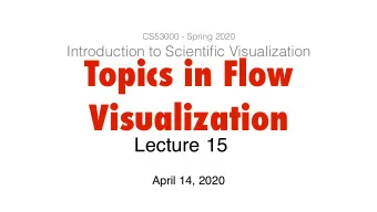 Topics in Flow  Visualization  Lecture  15  April 14, 2020  Outline  Vortices  Flow separation and