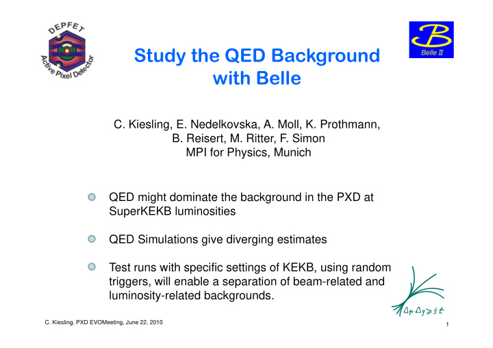 study the qed background with belle