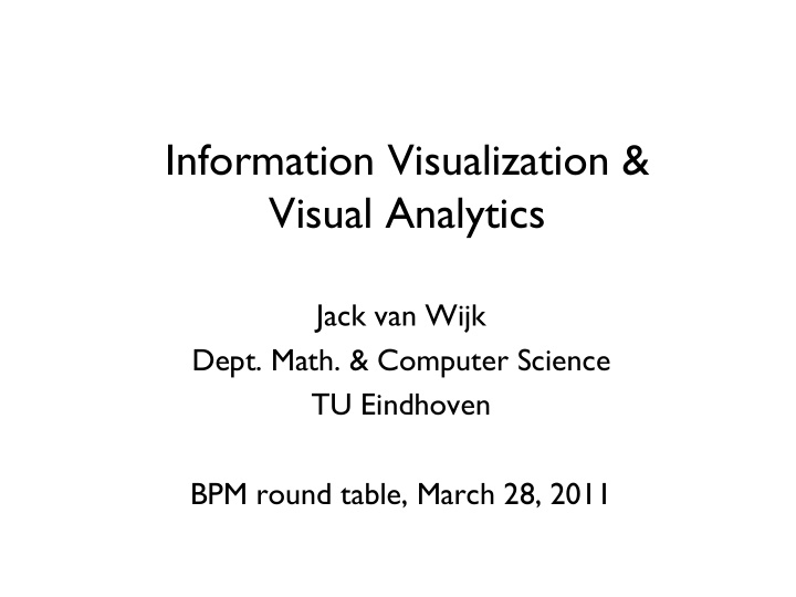 information visualization visual analytics