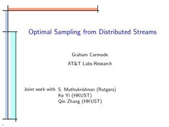 Optimal Sampling from Distributed Streams  Graham Cormode  AT&amp;T Labs-Research  Joint work with