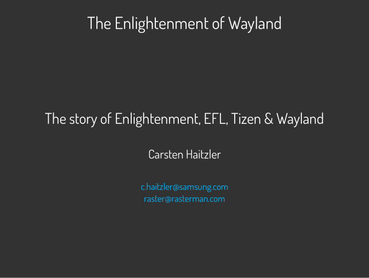 the enlightenment of wayland
