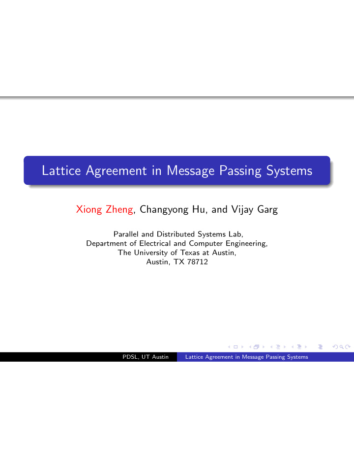 lattice agreement in message passing systems