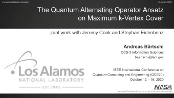 The Quantum Alternating Operator Ansatz  on Maximum k-Vertex Cover  you  joint work with Jeremy