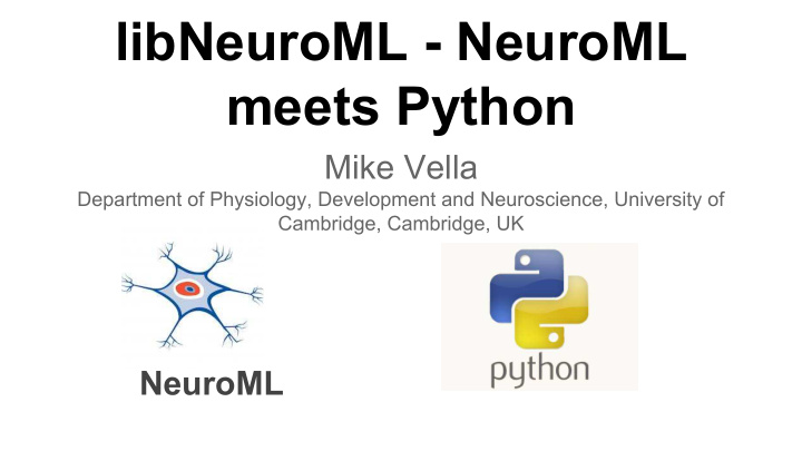 libneuroml neuroml meets python