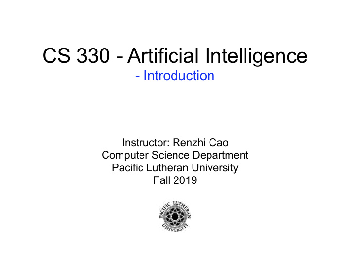 cs 330 artificial intelligence