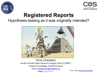 registered reports hypothesis testing as it was