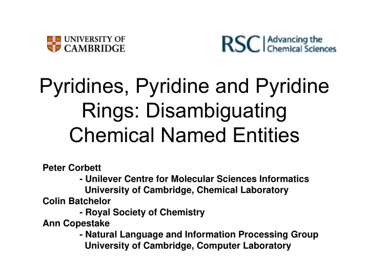 pyridines pyridine and pyridine rings disambiguating