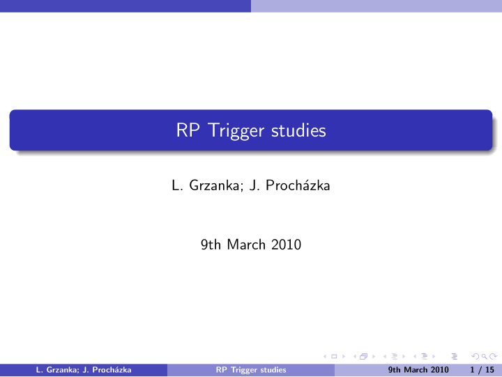 rp trigger studies