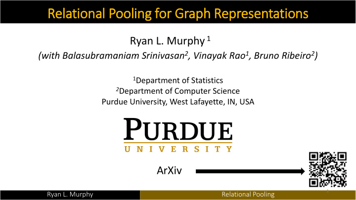 relational pooling for graph representations