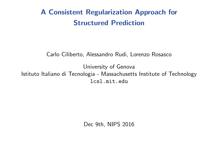 a consistent regularization approach for structured