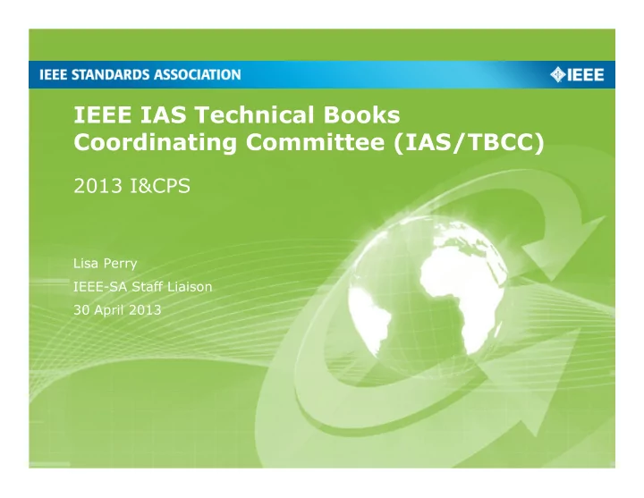 ieee ias technical books coordinating committee ias tbcc