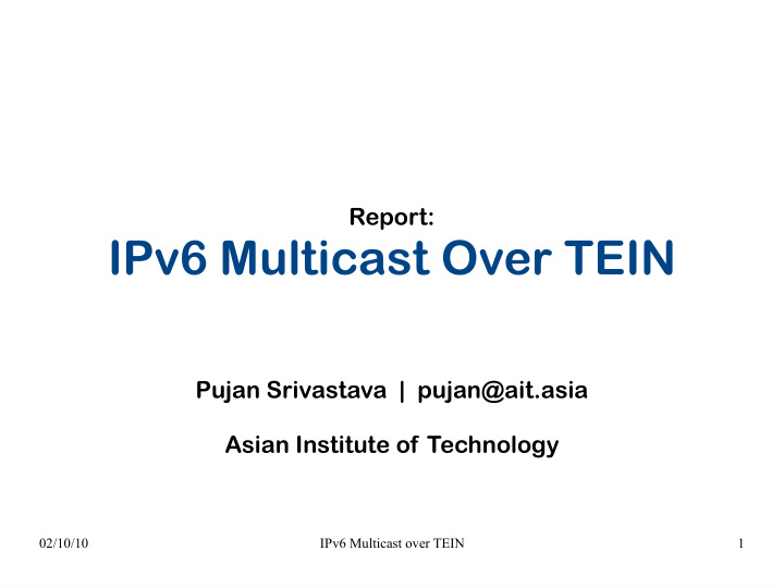 ipv6 multicast over tein