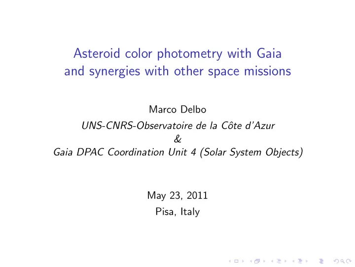 asteroid color photometry with gaia and synergies with