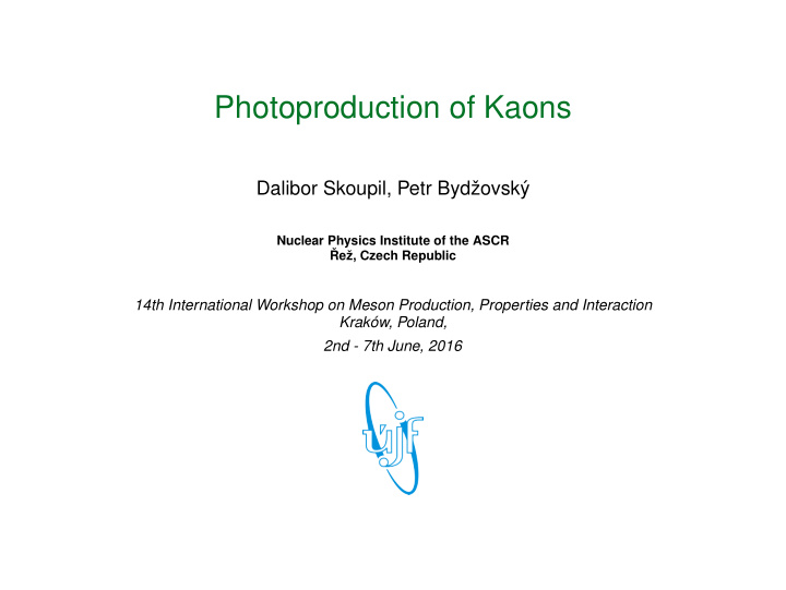 photoproduction of kaons