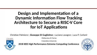 Design and Implementatjon of a  Dynamic Informatjon Flow Tracking  Architecture to Secure a RISC-V