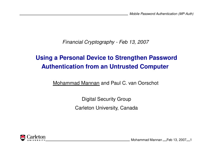 using a personal device to strengthen password