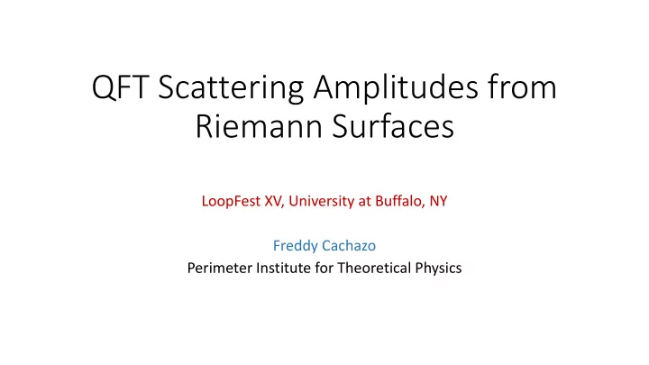 qft scattering amplitudes from
