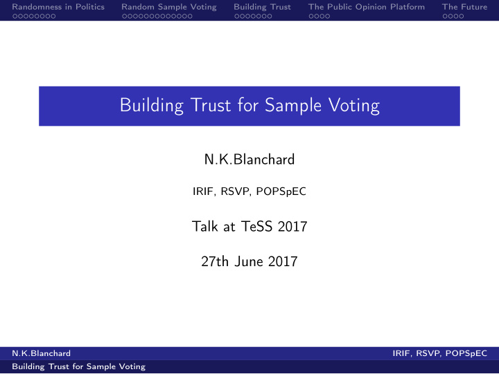 building trust for sample voting