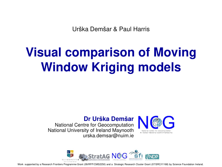 visual comparison of moving window kriging models